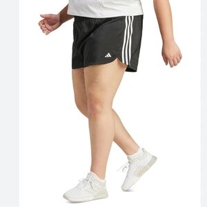 NWT Adidas Women's Black 3 Stripes Pacer Sports Shorts 1X